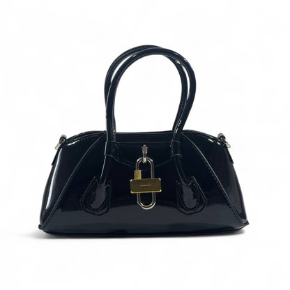 🖤 Givenchy Black Patent Leather Handbag – Sleek, Bold & Couture ✨
