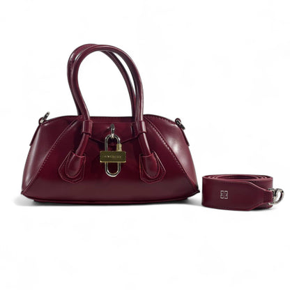 🍷 Givenchy Smooth Burgundy Leather Handbag – Refined, Elegant & Iconic ✨