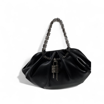 🖤 Givenchy Black Chain-Handle Handbag – Bold, Sculptural & Couture ✨