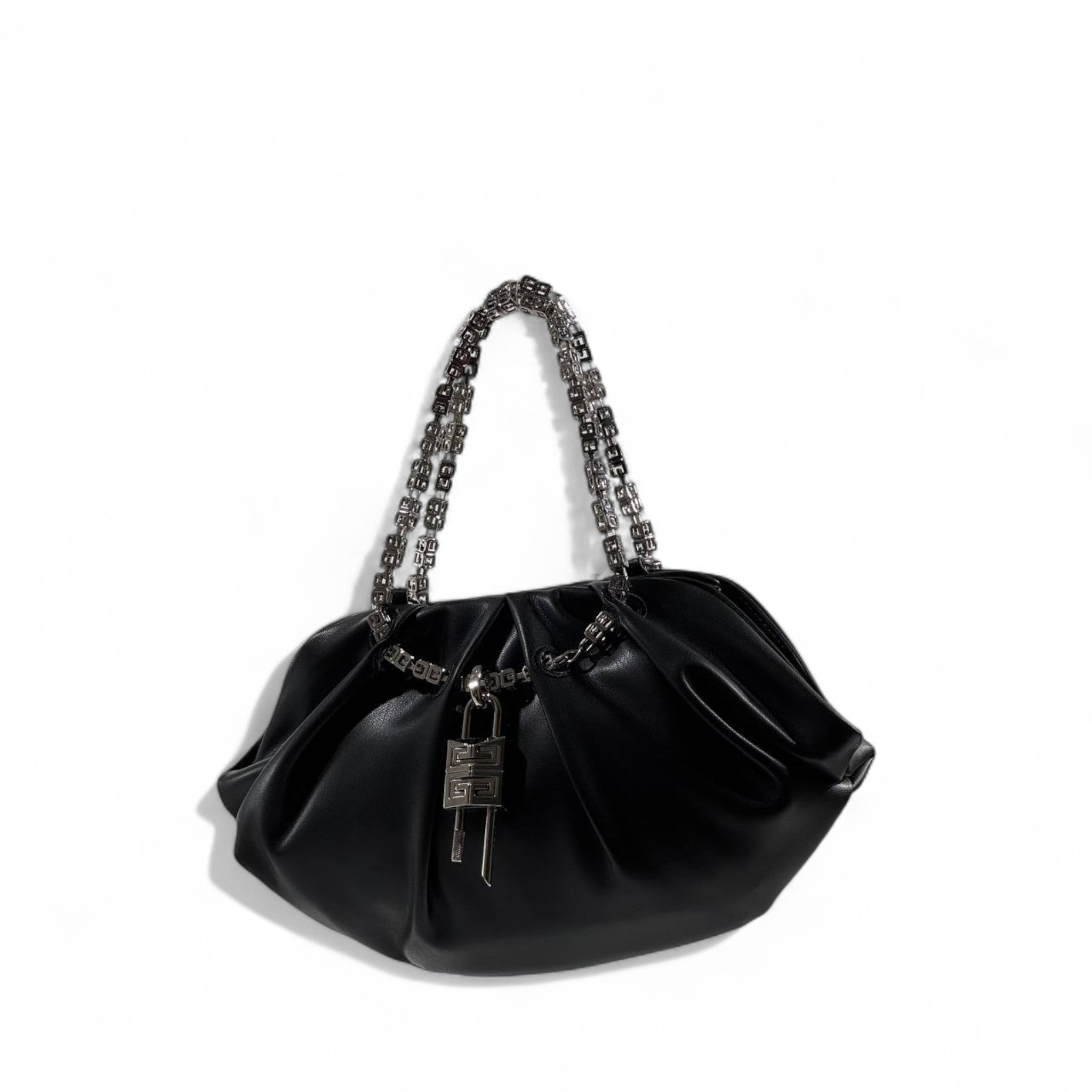 🖤 Givenchy Black Chain-Handle Handbag – Bold, Sculptural & Couture ✨