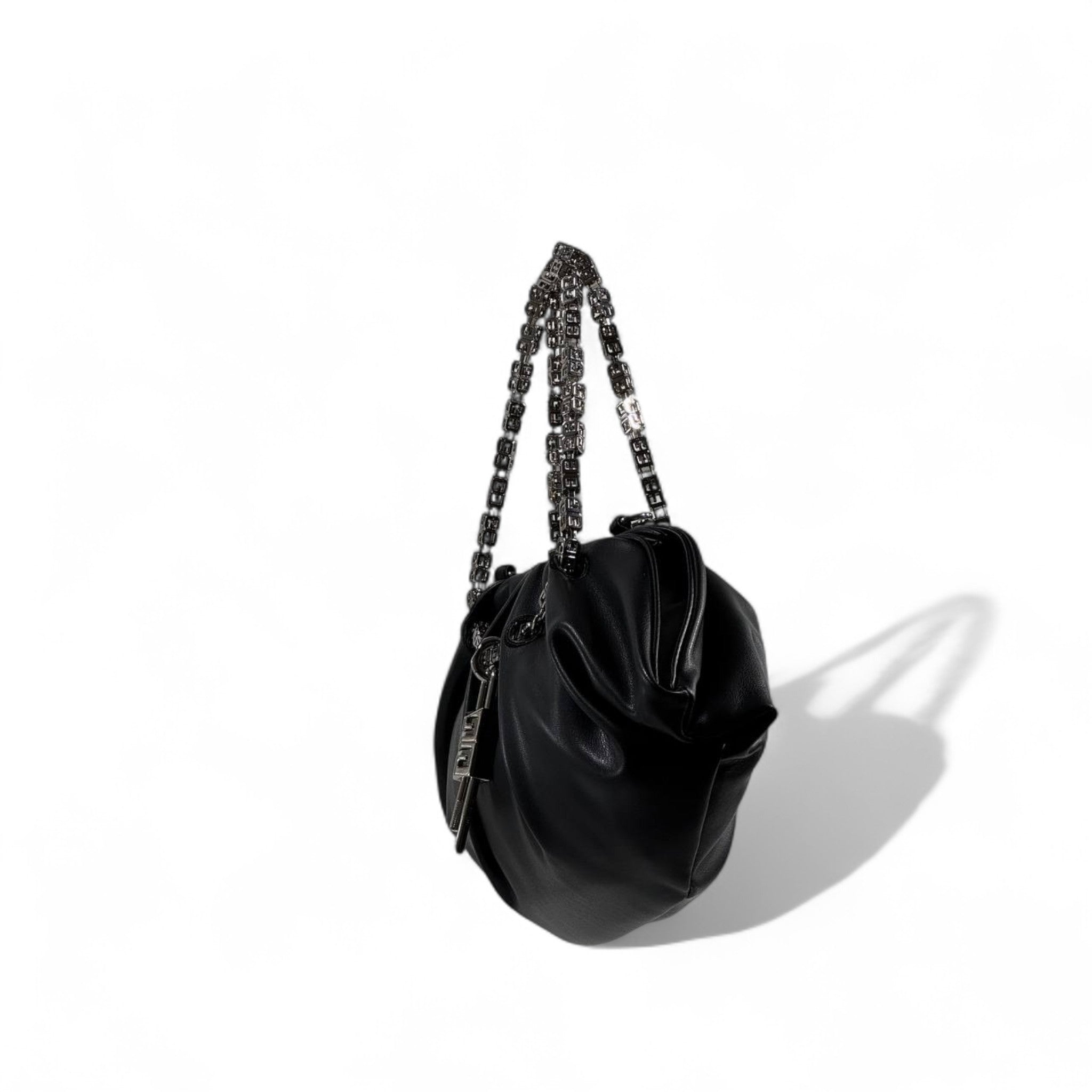 🖤 Givenchy Black Chain-Handle Handbag – Bold, Sculptural & Couture ✨