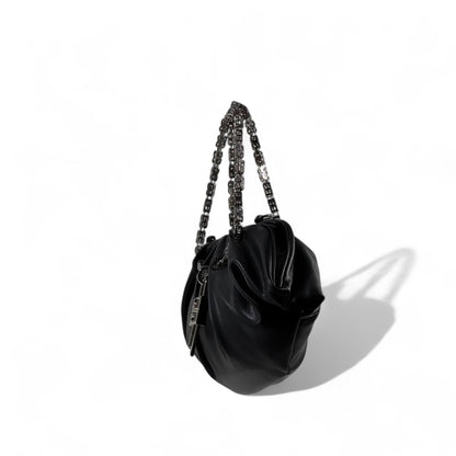 🖤 Givenchy Black Chain-Handle Handbag – Bold, Sculptural & Couture ✨