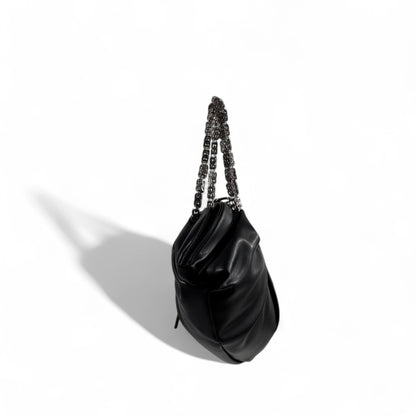 🖤 Givenchy Black Chain-Handle Handbag – Bold, Sculptural & Couture ✨