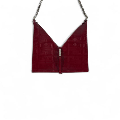 🍷 Givenchy Burgundy V-Cut Chain Shoulder Bag – Sleek, Modern & Couture ✨