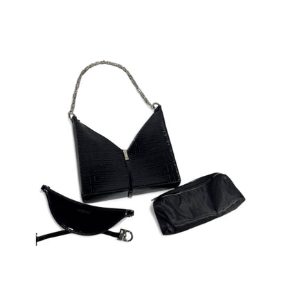 🖤 Givenchy Black V-Cut Chain Shoulder Bag – Modern, Bold & Couture ✨