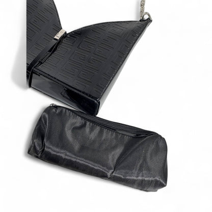 🖤 Givenchy Black V-Cut Chain Shoulder Bag – Modern, Bold & Couture ✨