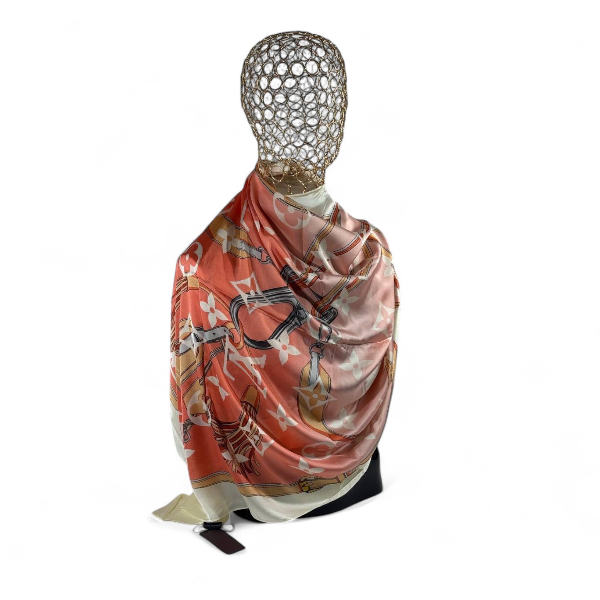 🧡 Louis Vuitton Silk Scarf – Iconic Monogram & Equestrian-Inspired Elegance ✨