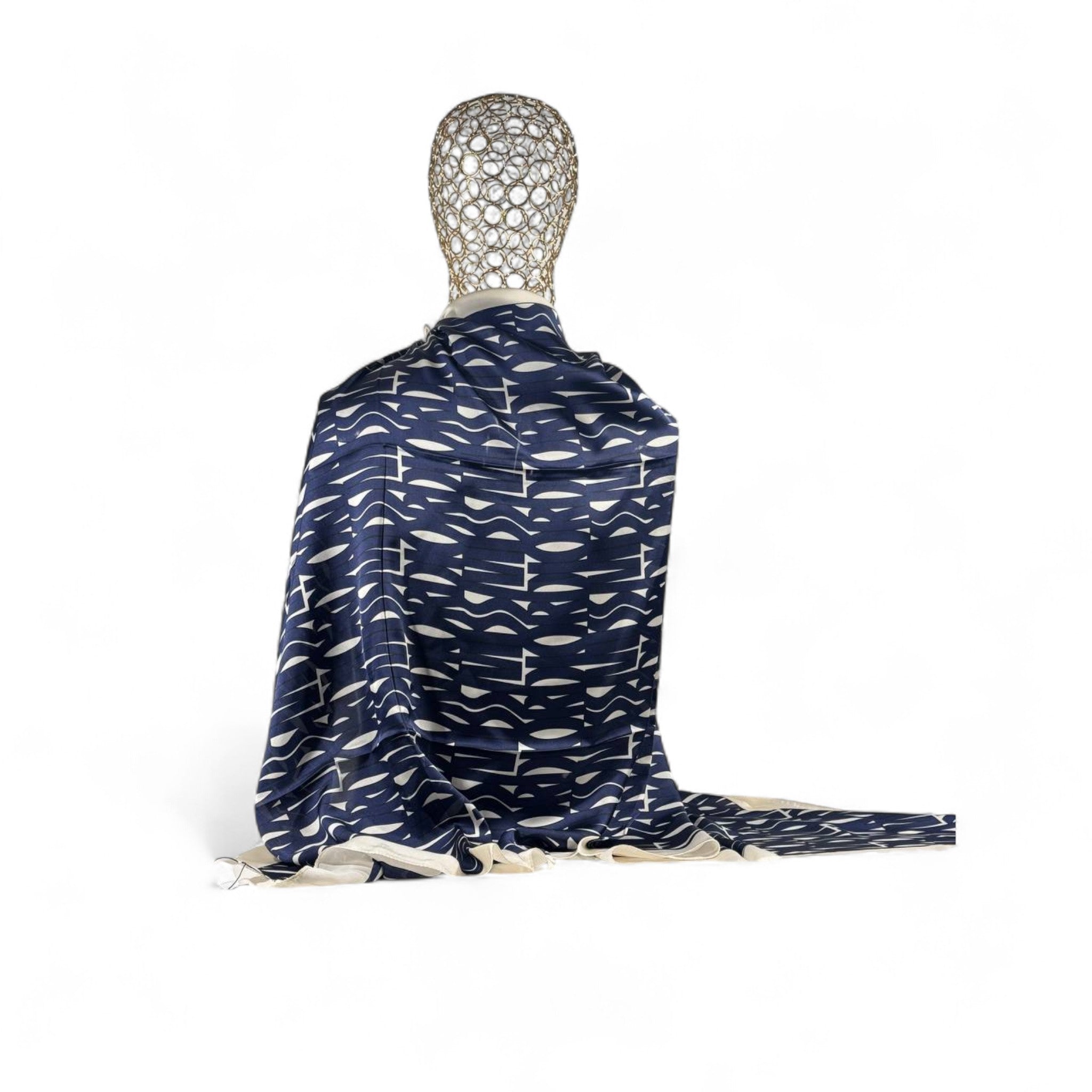 🌟 Dior Toile de Jouy Navy & Cream Silk Scarf – Timeless Parisian Icon ✨