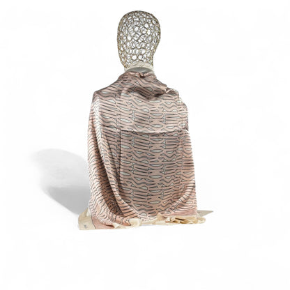 🌸 Dior Blush Pink Script Silk Scarf – Modern Elegance ✨