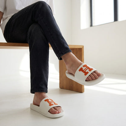 🤍🧡 Hermès H Logo Slide Sandals – Luxury Men's Designer Slides