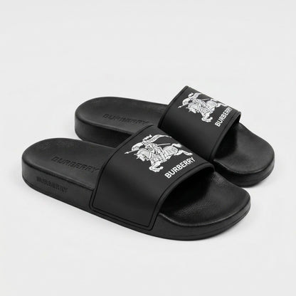 🖤✨ Burberry Equestrian Knight Logo Slide Sandals | Premium Luxury Comfort 👣
