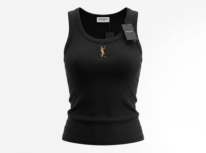 🖤✨ Saint Laurent Ribbed Tank Top | Premium Minimalist Luxury Style 👕