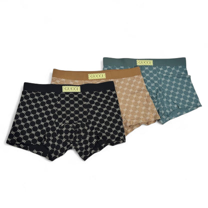 🔥 Gucci-Inspired Boxer Briefs (3-Pack) – Luxury Patterned Edition 👑✨