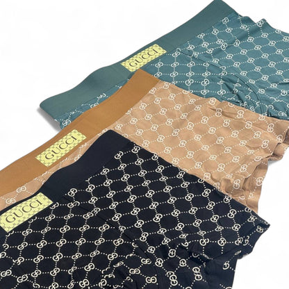 🔥 Gucci-Inspired Boxer Briefs (3-Pack) – Luxury Patterned Edition 👑✨
