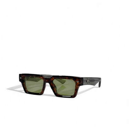 🕶️ Moscot Sunglasses – Tortoiseshell Square Frame with Green Lenses ✨