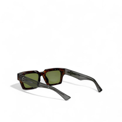 🕶️ Moscot Sunglasses – Tortoiseshell Square Frame with Green Lenses ✨