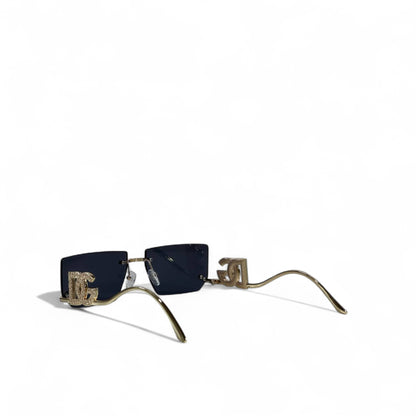 👑 Dolce & Gabbana Rimless Sunglasses – Square Lenses with Gold DG Logo ✨🕶️