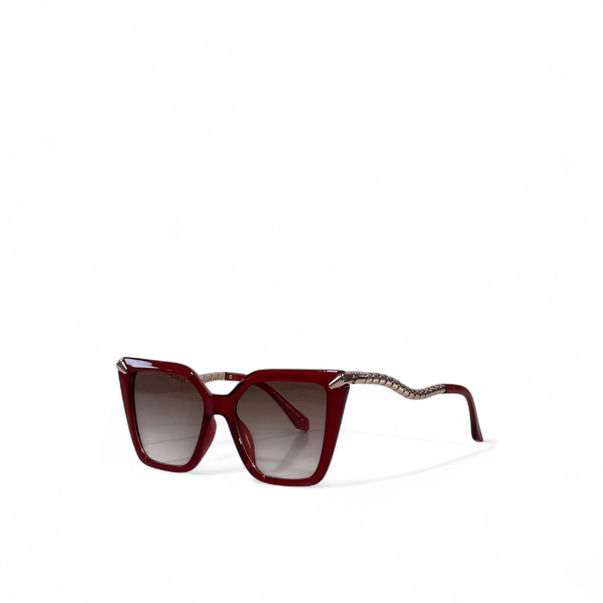 ✨ Bvlgari Serpenti Sunglasses – Red Oversized Cat-Eye with Gold Snake Temples 🐍👑