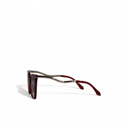 ✨ Bvlgari Serpenti Sunglasses – Red Oversized Cat-Eye with Gold Snake Temples 🐍👑