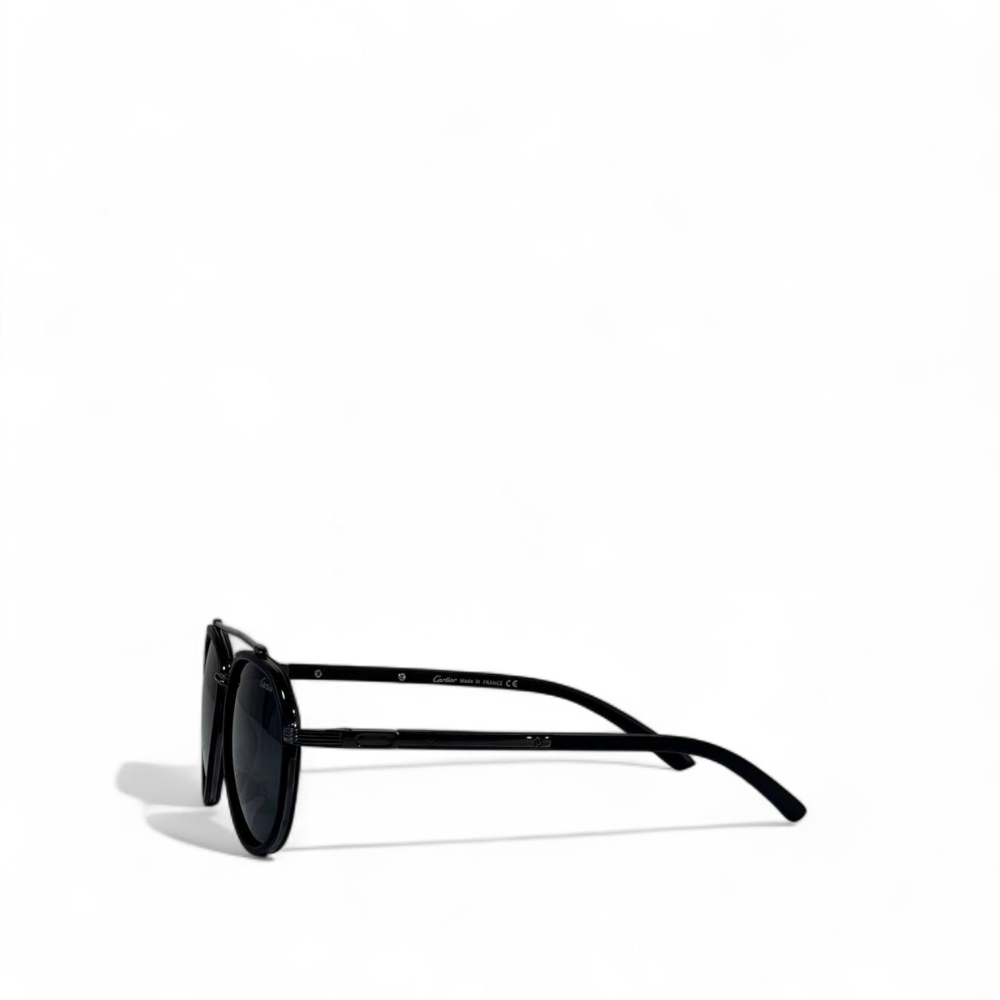 👑 Cartier Sunglasses – Black Round Double-Bridge Frame with Dark Lenses ✨🕶️