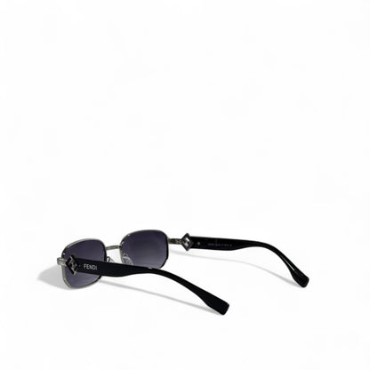 ✨ Fendi Sunglasses – Square Metal Frame with Gradient Dark Lenses 🕶️👑