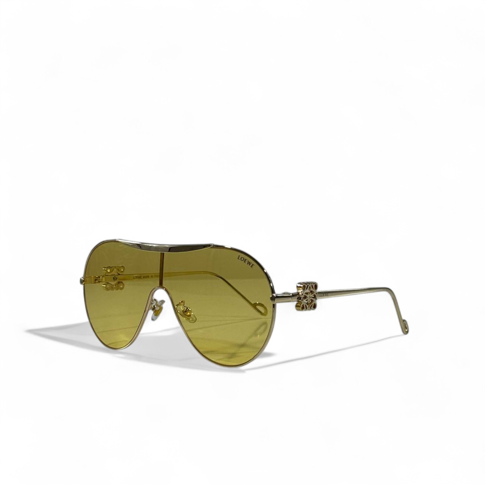 ✨ Loewe Sunglasses – Gold Visor Frame with Yellow Shield Lenses 🕶️👑