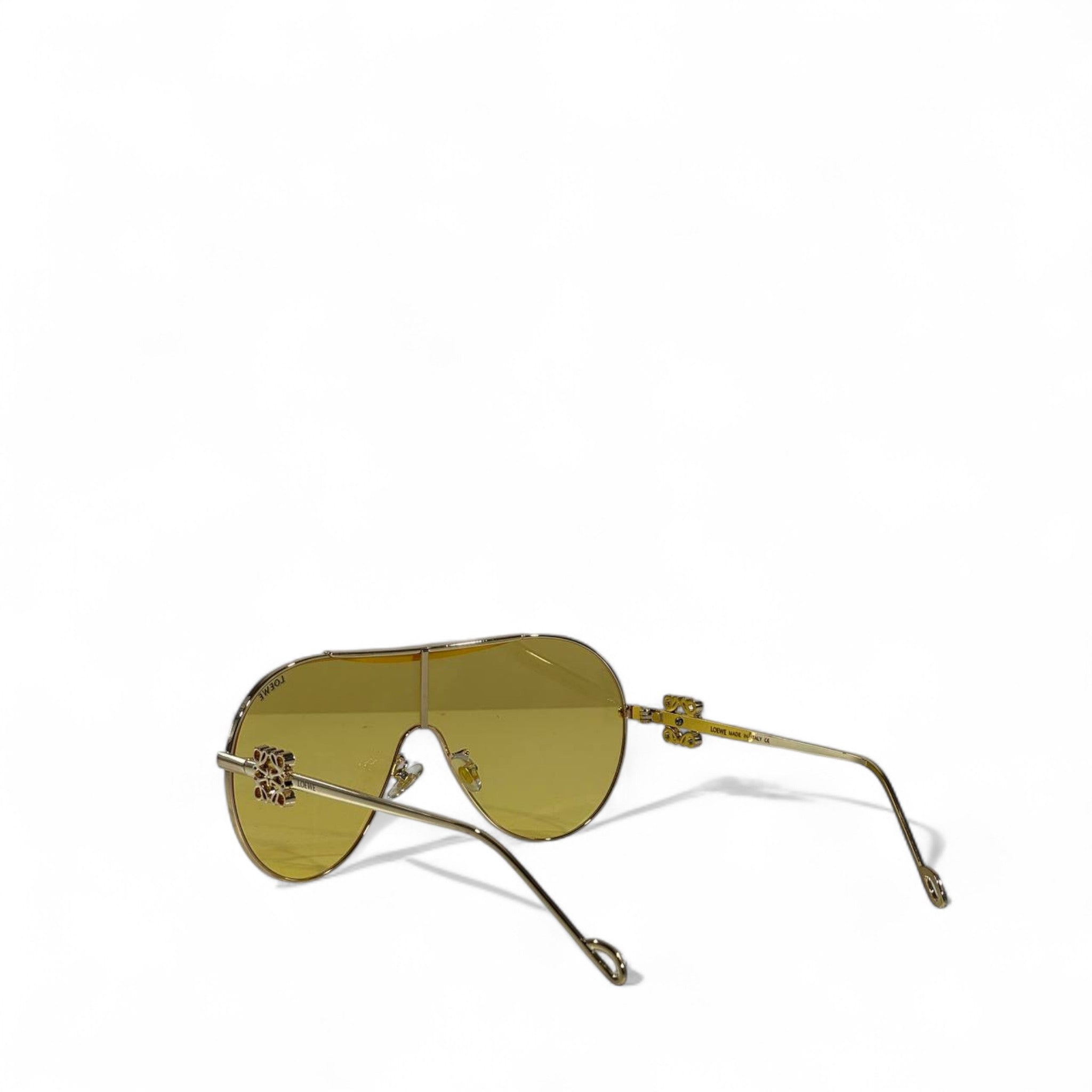 ✨ Loewe Sunglasses – Gold Visor Frame with Yellow Shield Lenses 🕶️👑