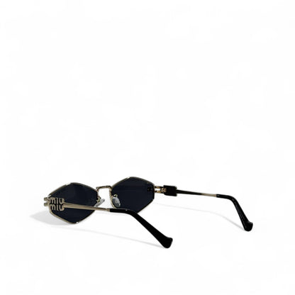 Miu Miu Geometric Sunglasses – Black Lenses with Gold Frame ✨🕶️