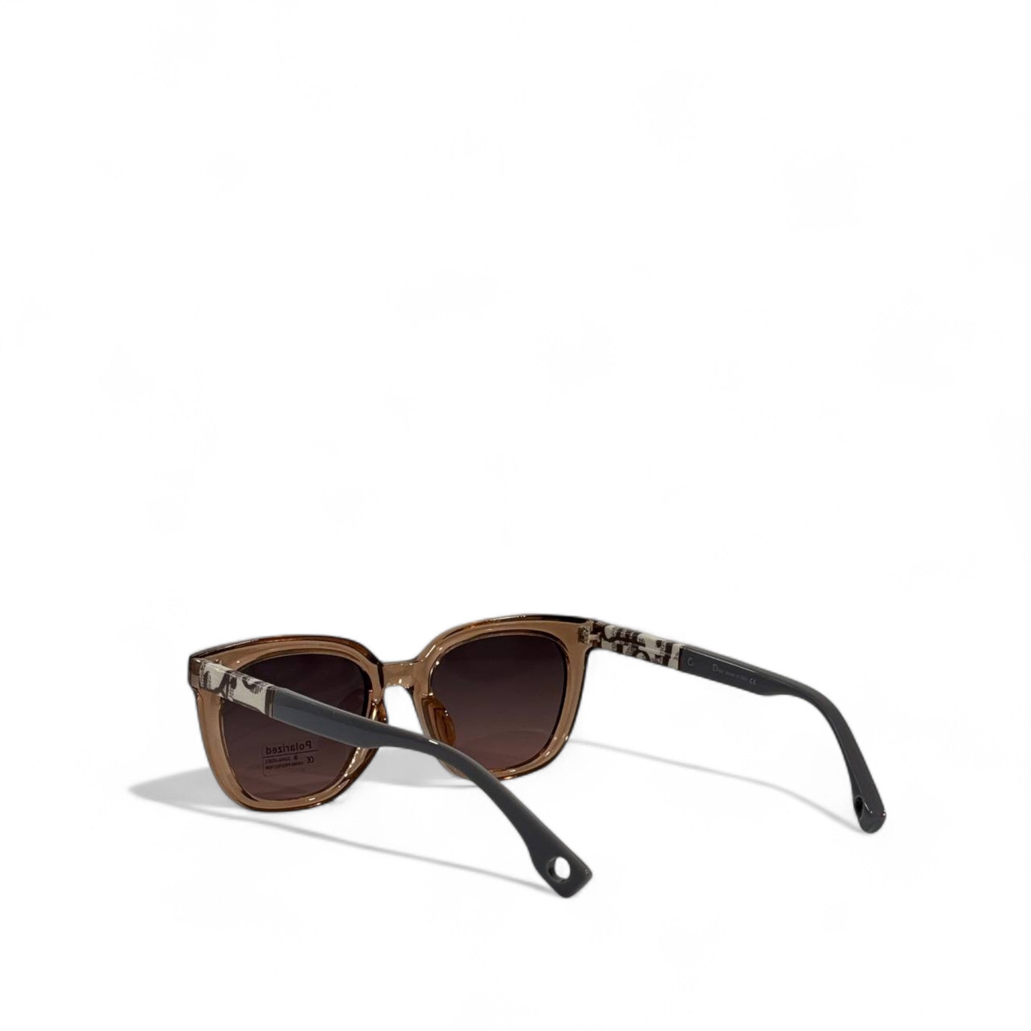 Dior Sunglasses – Brown Transparent Frame with Polarized Lenses ✨🕶️