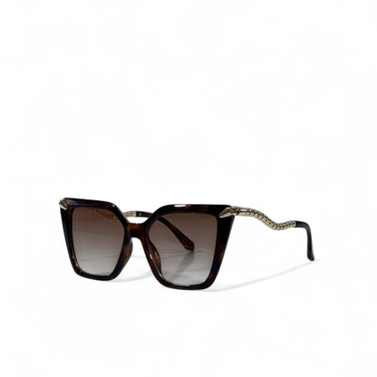 Bvlgari Serpenti Sunglasses – Tortoiseshell Oversized with Gold Snake Temples 🐍✨