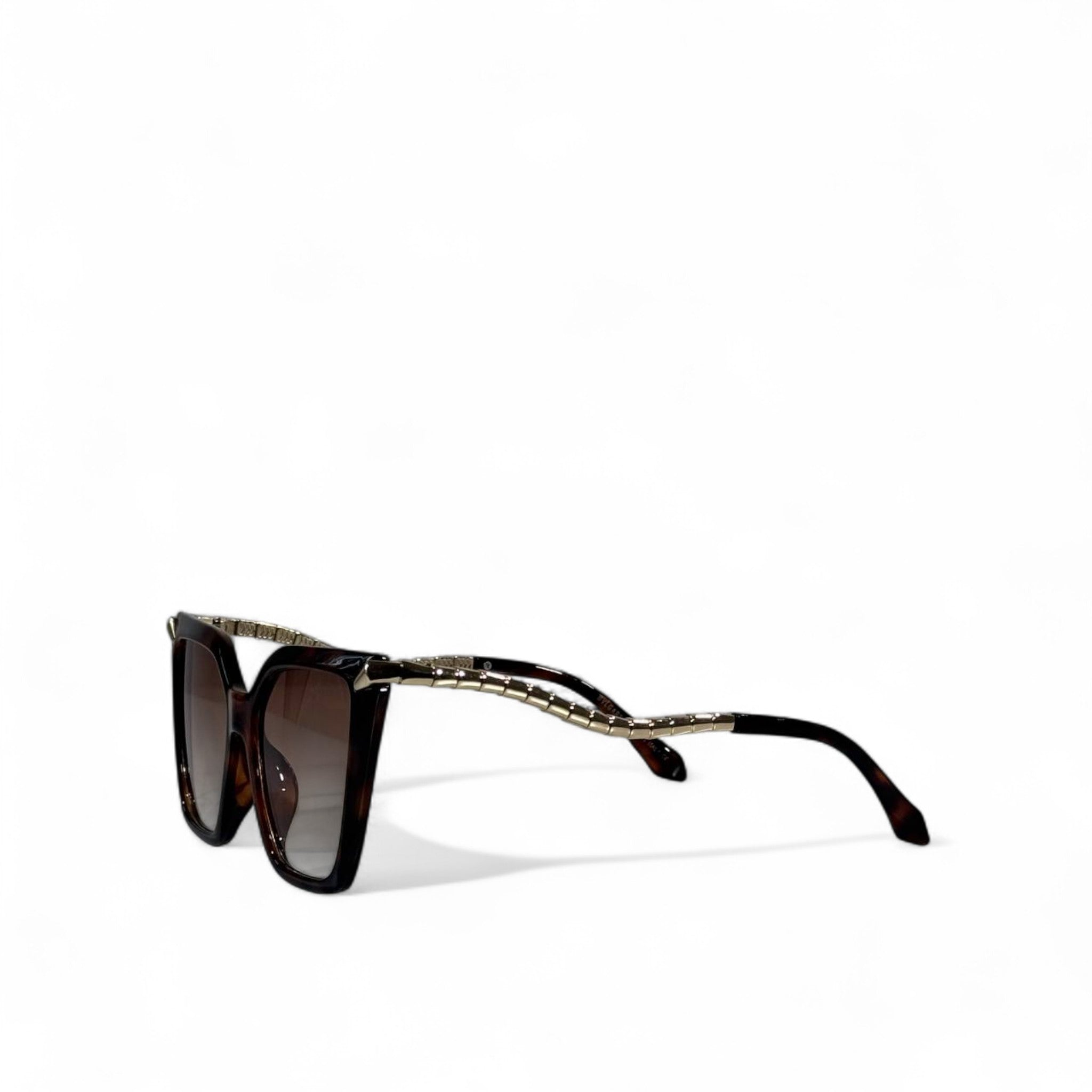 Bvlgari Serpenti Sunglasses – Tortoiseshell Oversized with Gold Snake Temples 🐍✨