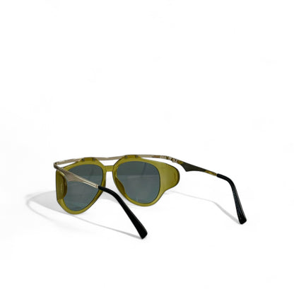 YSL Aviator Sunglasses – Green Frame with Silver Accents 💚✨