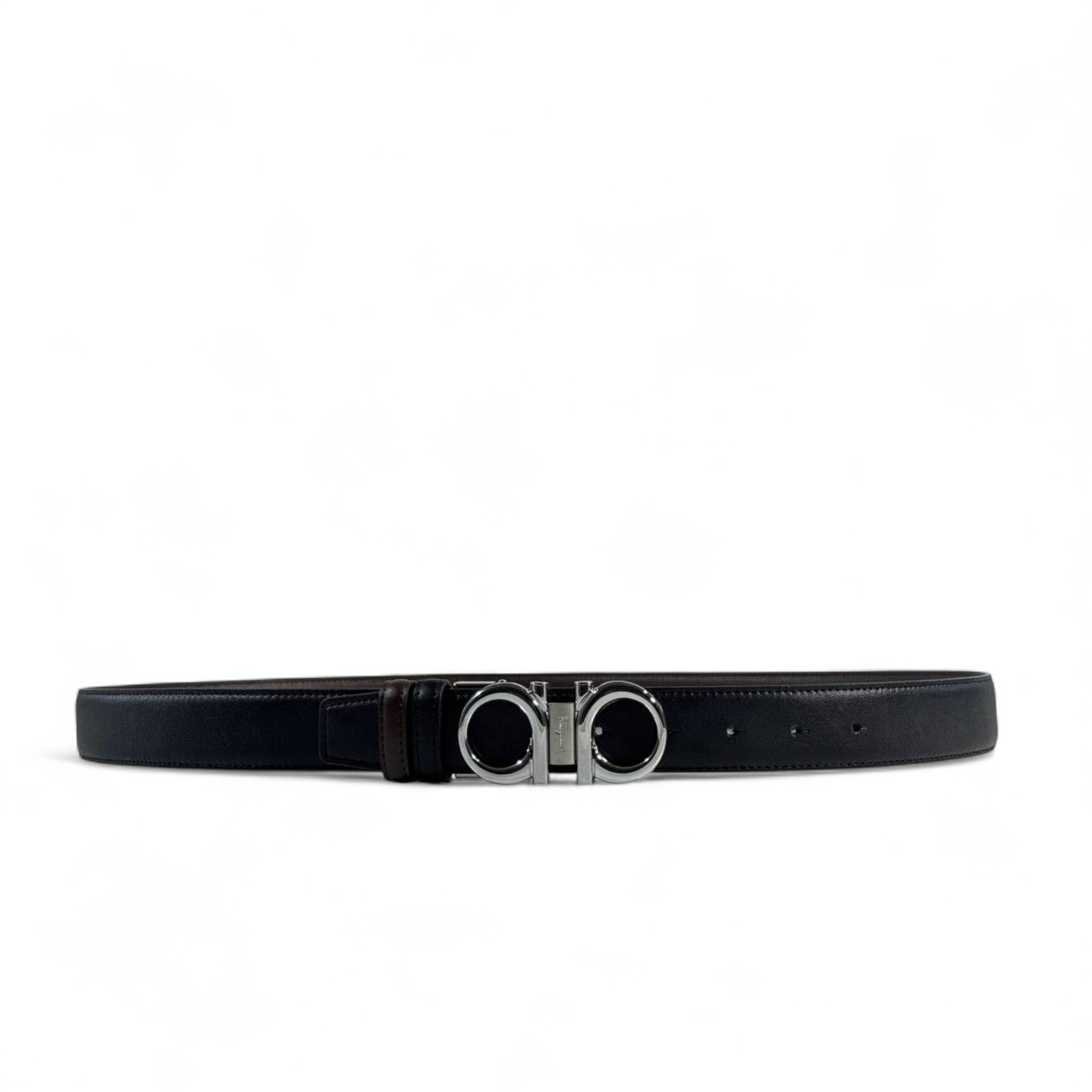 Ferragamo Double Gancini Reversible Belt – Black & Brown 130cm 🖤🤎✨