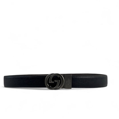 Gucci Interlocking G Black Leather Belt – 115CM 🖤✨