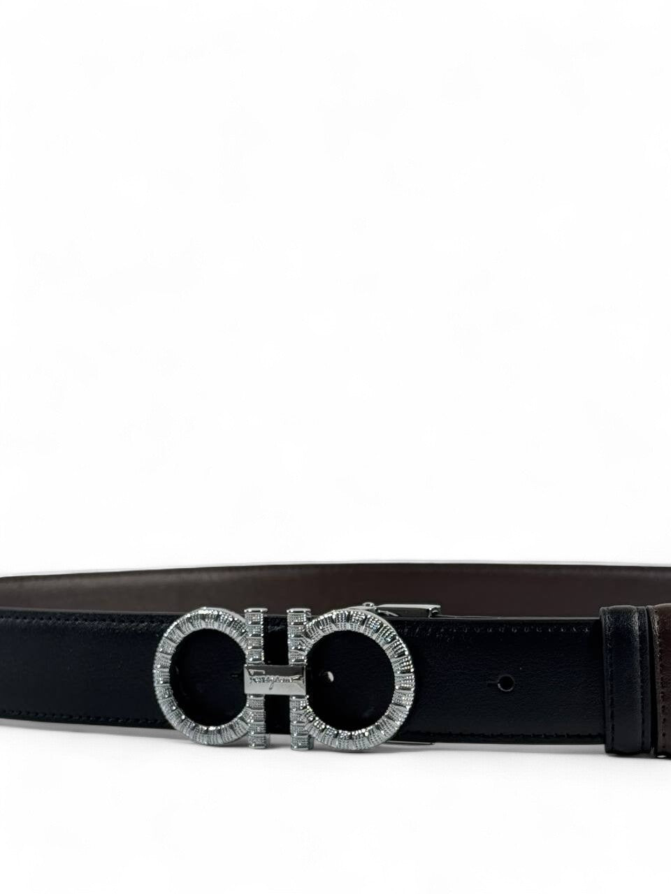 Salvatore Ferragamo Double Gancini Black Leather Belt – 130CM ✨🖤