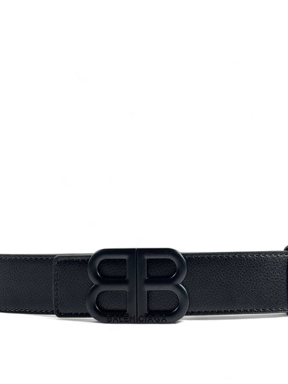 Balenciaga Black Leather Belt with All-Black BB Logo – 120CM 🖤🔥