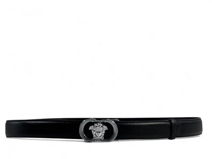 Versace Medusa Buckle Leather Belt – 130CM ⚡🖤
