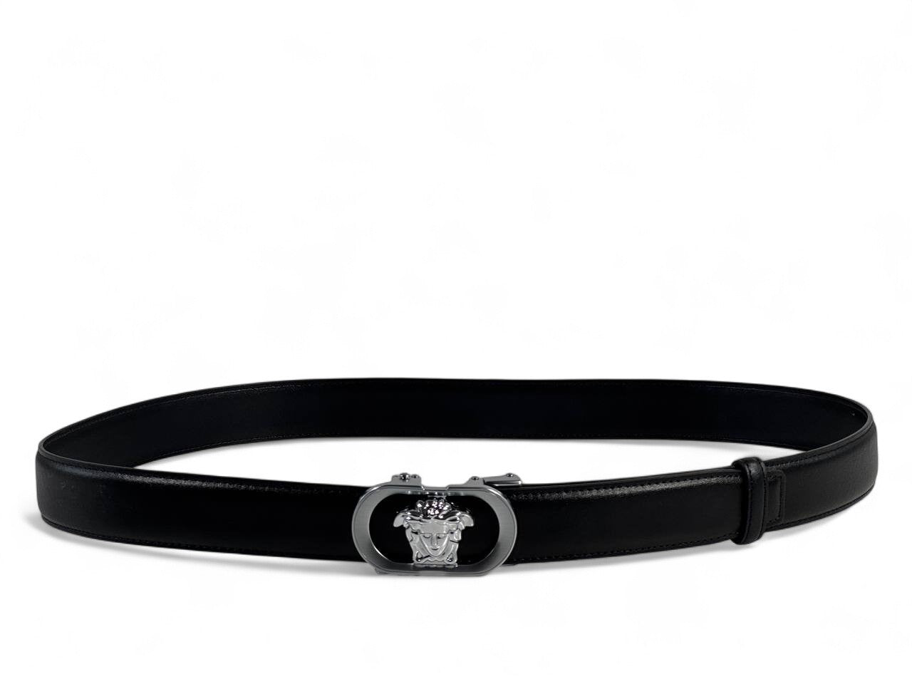 Versace Medusa Buckle Leather Belt – 130CM ⚡🖤