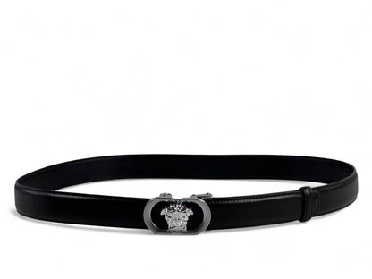 Versace Medusa Buckle Leather Belt – 130CM ⚡🖤