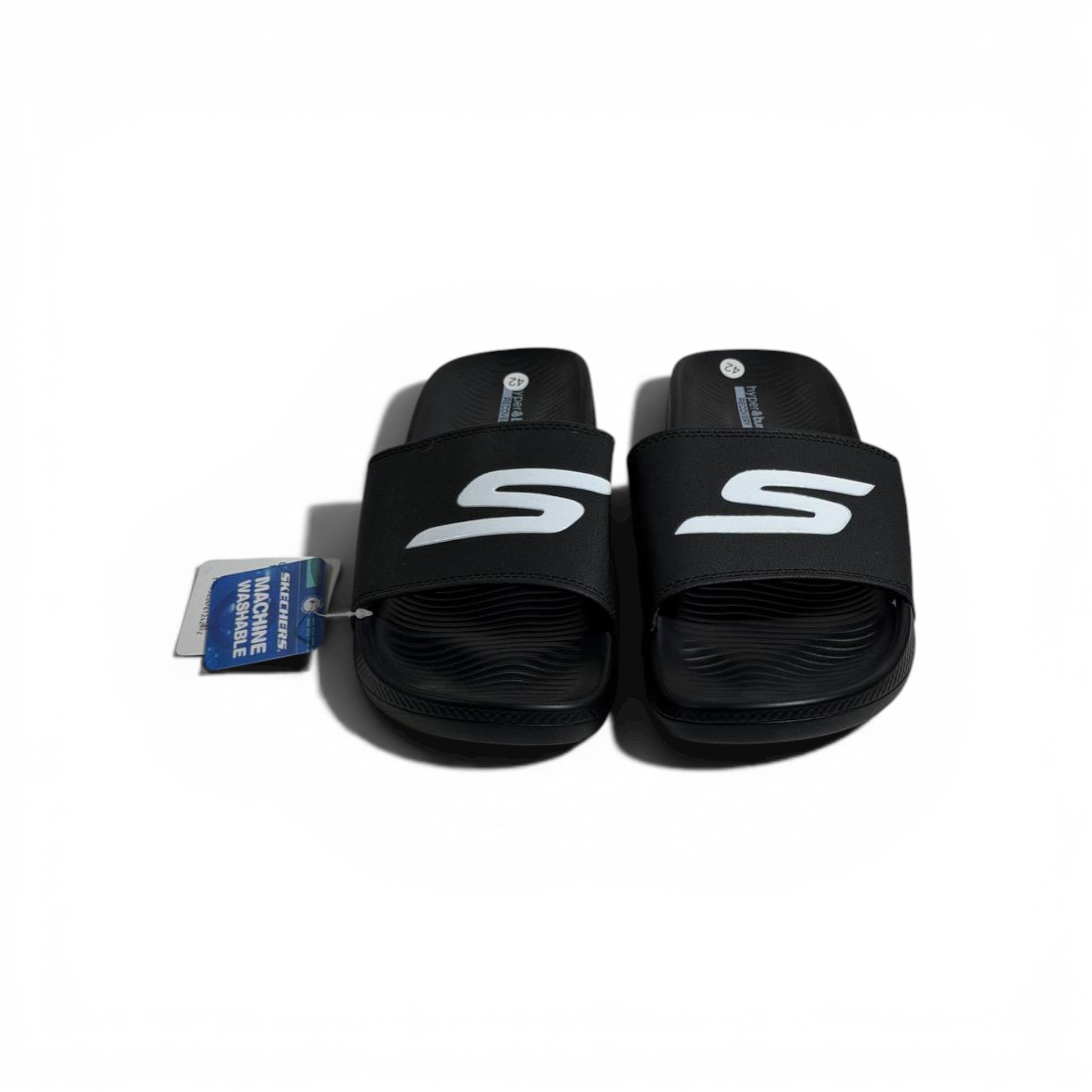 🖤⚡ Skechers Hyper Burst Slides – Ultra Comfort Black Slides | Everyday Essential