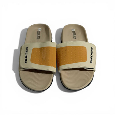 🤍✨ Skechers Comfort Slides – Beige & Tan Edition | Everyday Style & Cushioning