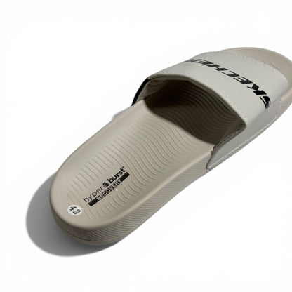 🤍⚡ Skechers Hyper Burst Slides – Beige Edition | Lightweight Comfort & Style