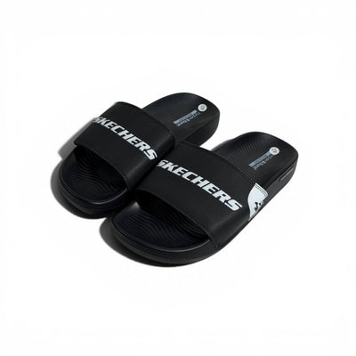 🖤⚡ Skechers Hyper Burst Slides – Black Logo Edition | Ultimate Comfort & Style