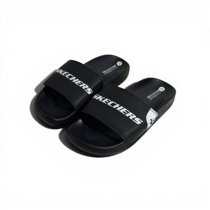 🖤⚡ Skechers Hyper Burst Slides – Black Logo Edition | Ultimate Comfort & Style