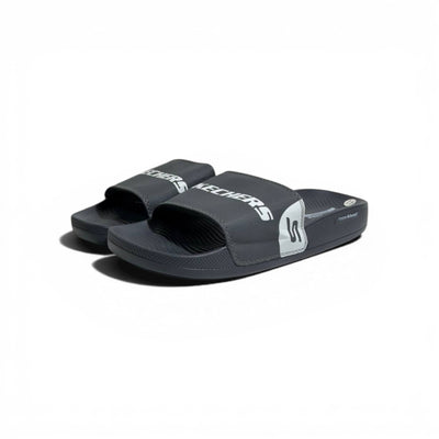 ⚫⚡ Skechers Hyper Burst Slides – Dark Grey Edition | Sporty Comfort Everyday