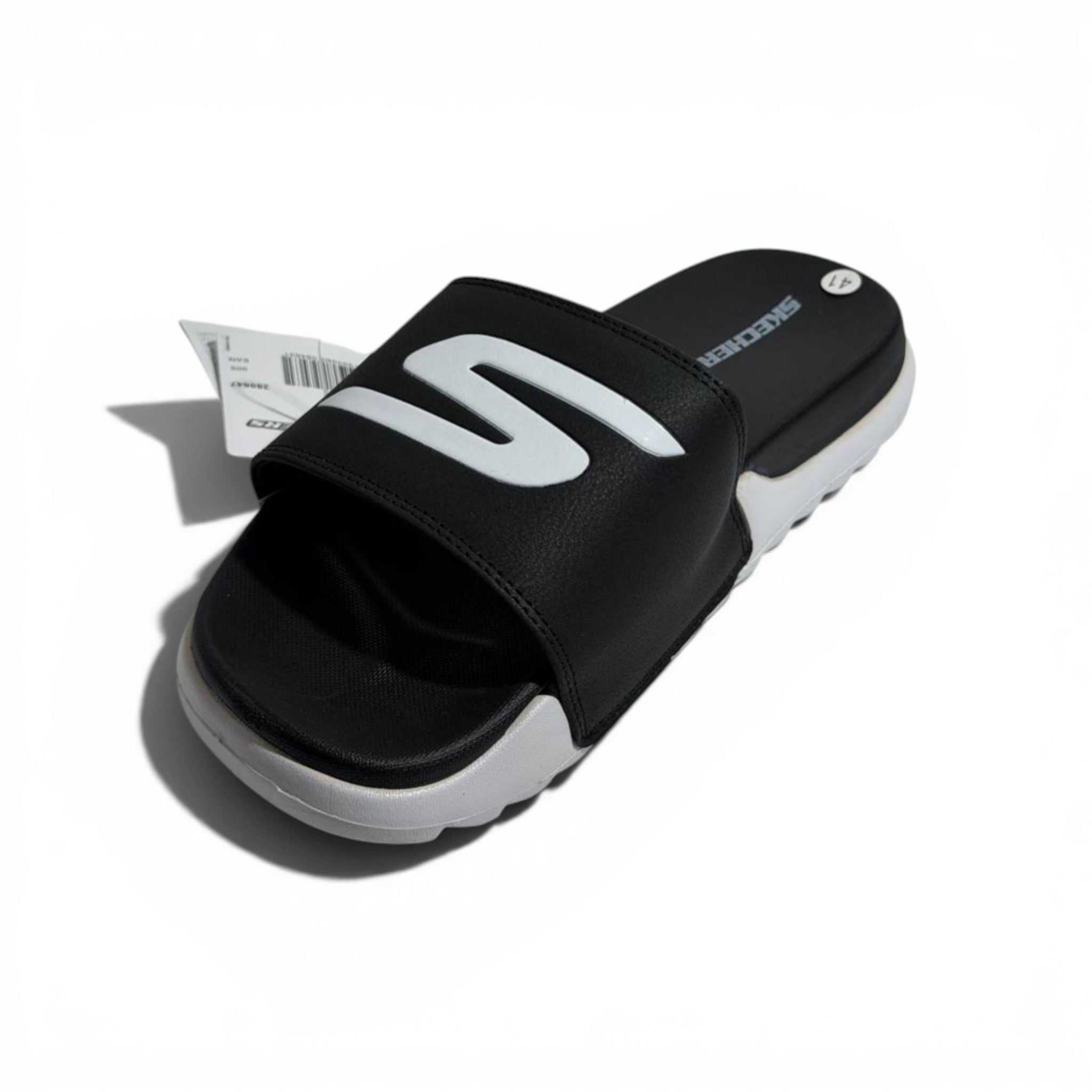 🖤🤍⚡ Skechers Sport Slides – Black & White Edition | Everyday Comfort & Style