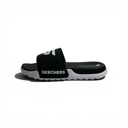 🖤🤍⚡ Skechers Sport Slides – Black & White Edition | Everyday Comfort & Style