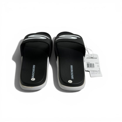 🖤🤍⚡ Skechers Sport Slides – Black & White Edition | Everyday Comfort & Style
