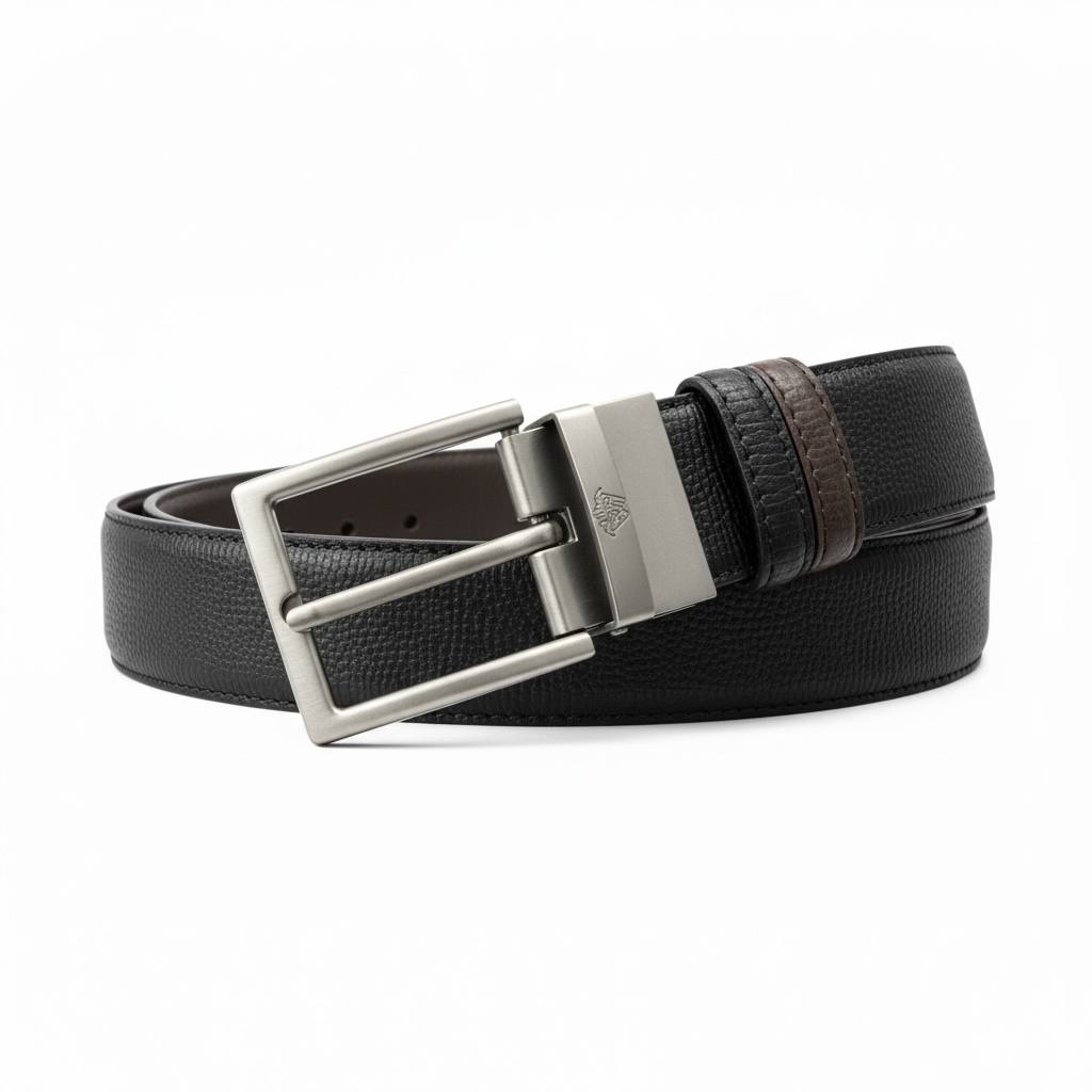 🖤✨ Versace Reversible Leather Belt – Black & Brown | 125CM Classic Luxury