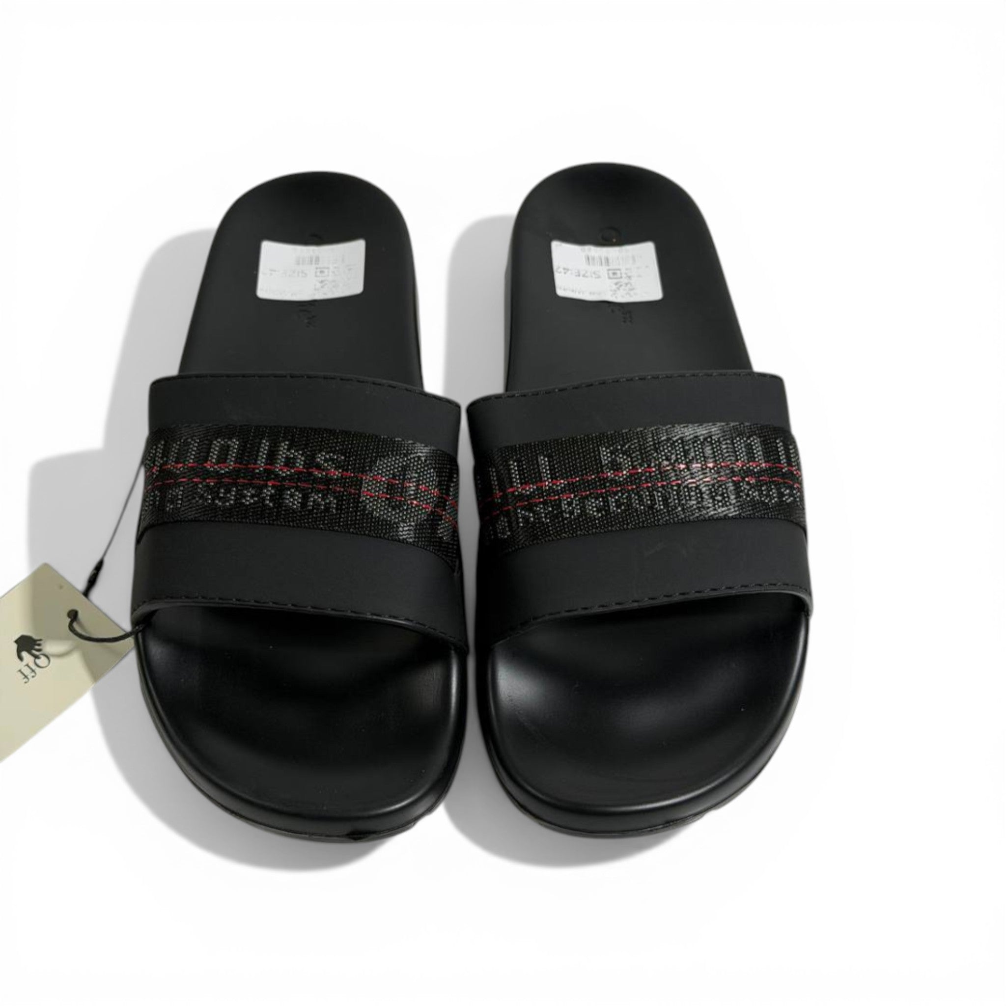 🖤🔥 Off-White Industrial Strap Slides – Black Minimal Streetwear